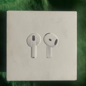 Air pods 4 open box comes with manual and cord